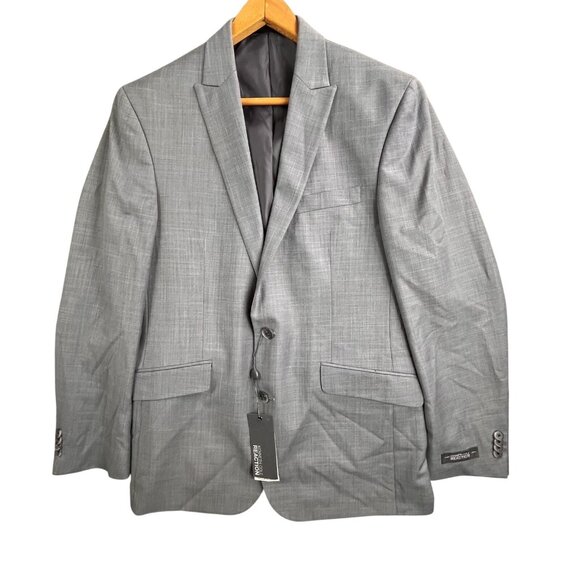 Kenneth Cole Reaction Suit Jacket Mens 40R Gray Shark 1 Piece Blazer Coat New - Picture 1 of 15